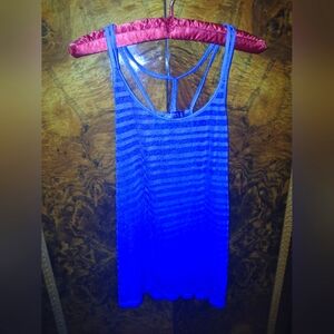 Blue Striped Women's Tank Top